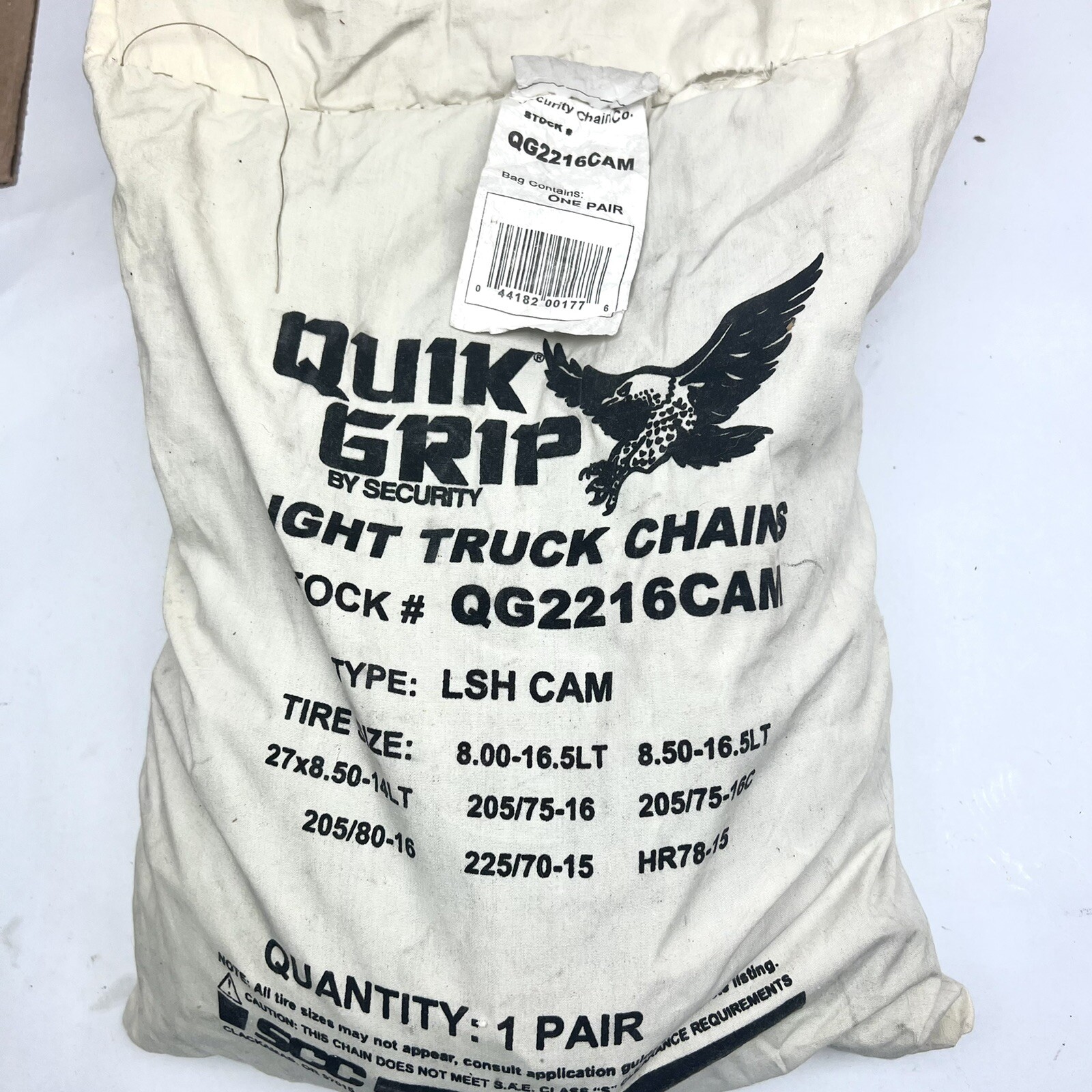 QUICK GRIP QG2216 CAM LIGHT TRUCK CHAIN TYPE LSH CAM SECURITY TRIE