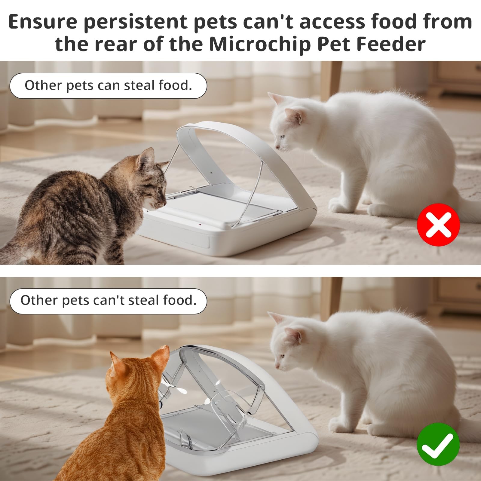 Rear Cover for Automatic Microchip Cat Pet Feeder - Prevents Persistent Pet f...
