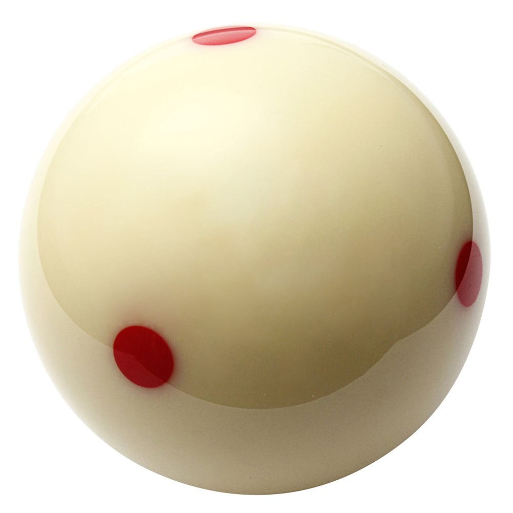 Red Dot Cue Ball, AAA-Grade PRO 6 Billiard Practice 2 1/4", White