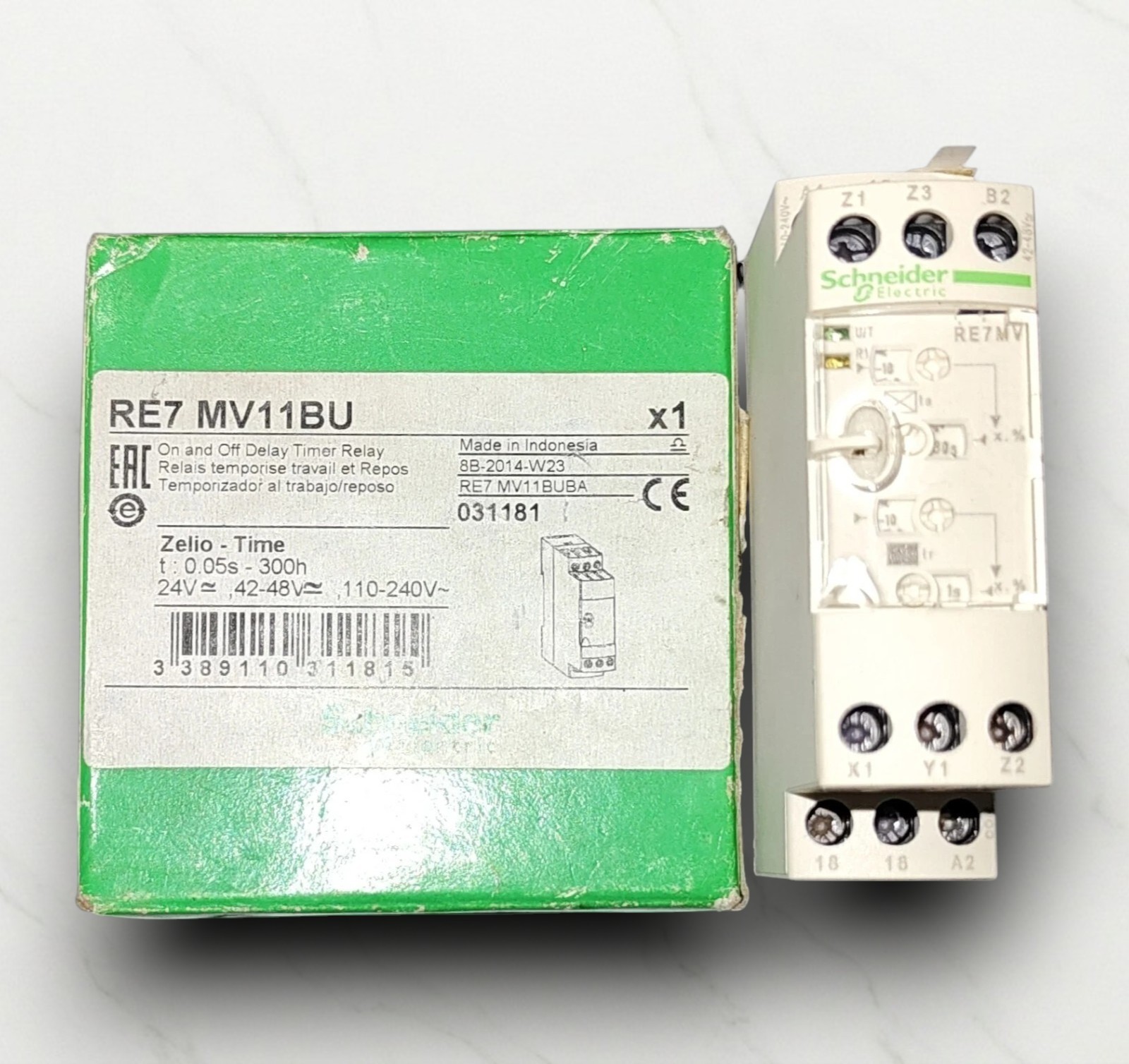SCHNEIDER ELECTRIC RE7MV11BU TIMER TIMING 0.05S-300H VOLTAGE 24-240VAC FAST SHIP