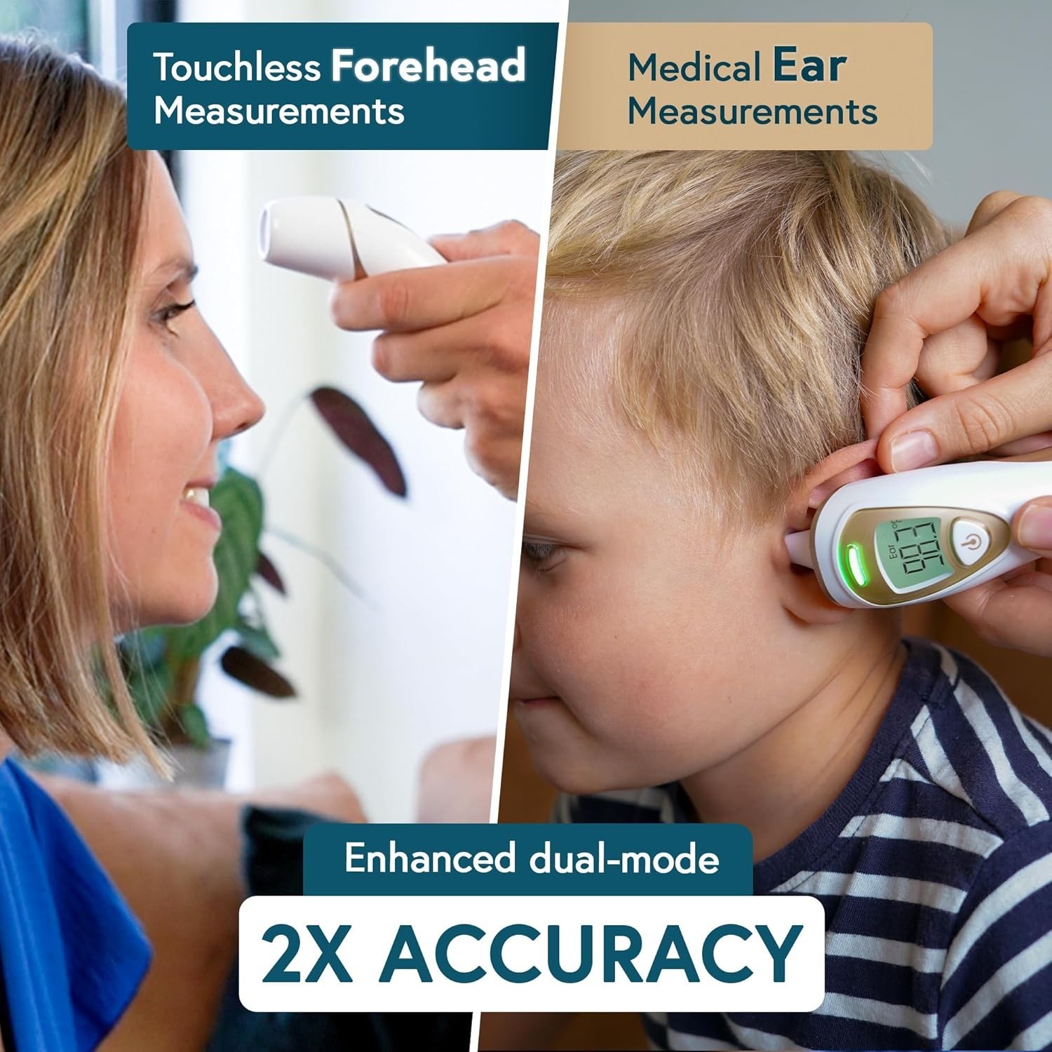 Quiet Vibration Ear Forehead Thermometer=