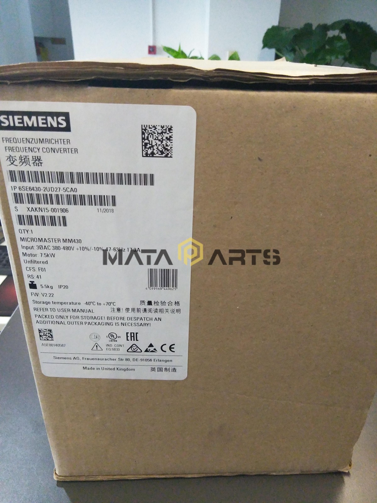 1PCS NEW SIEMENS INVERTER 6SE6430-2UD27-5CA0 6SE6 430-2UD27-5CA0