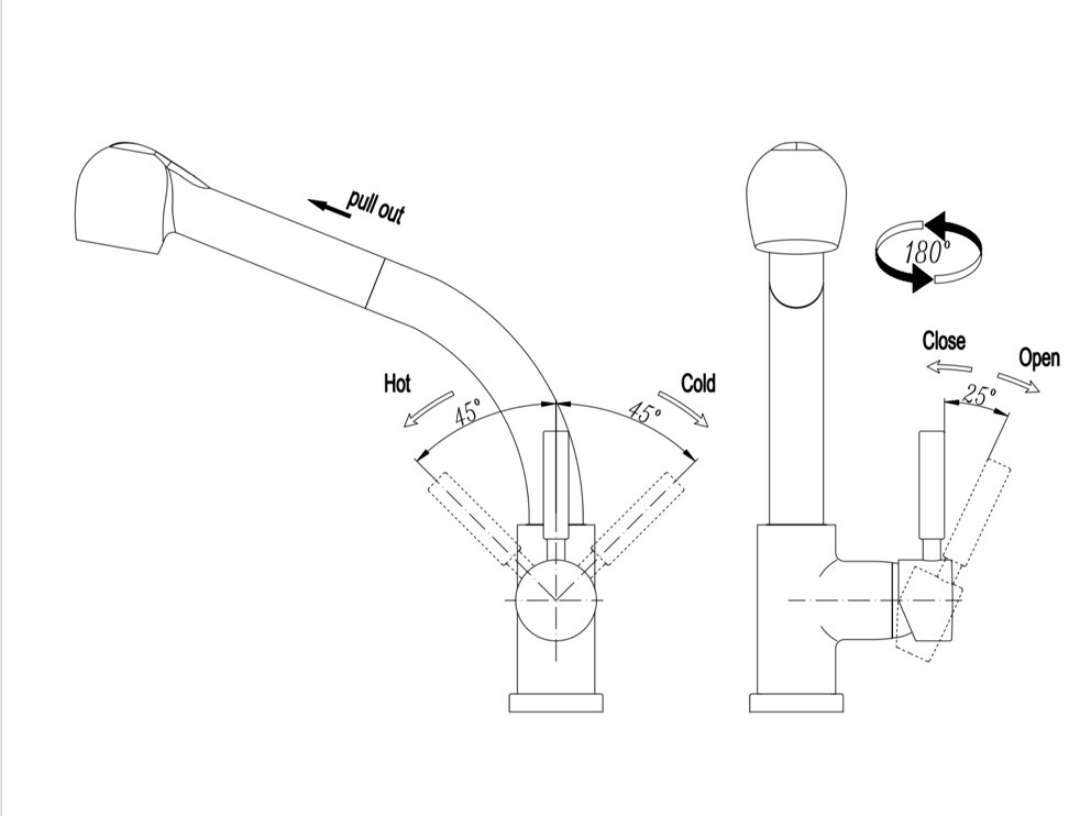 Kitchen Faucet Pulldown Brushed Nickel pasgo 3307Q $199