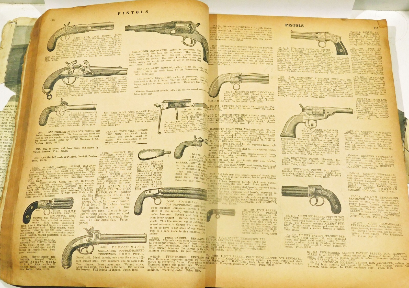 1929 Weapons and Munitions catalog in poor condition