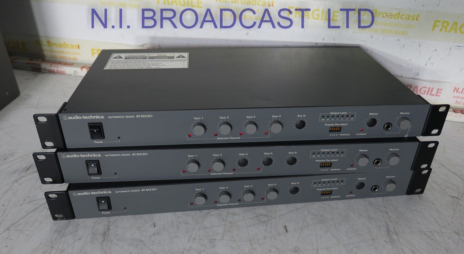 3x  Audio technica at-mx351 automatic mixers  All 3 are sold tegether as 1 lot