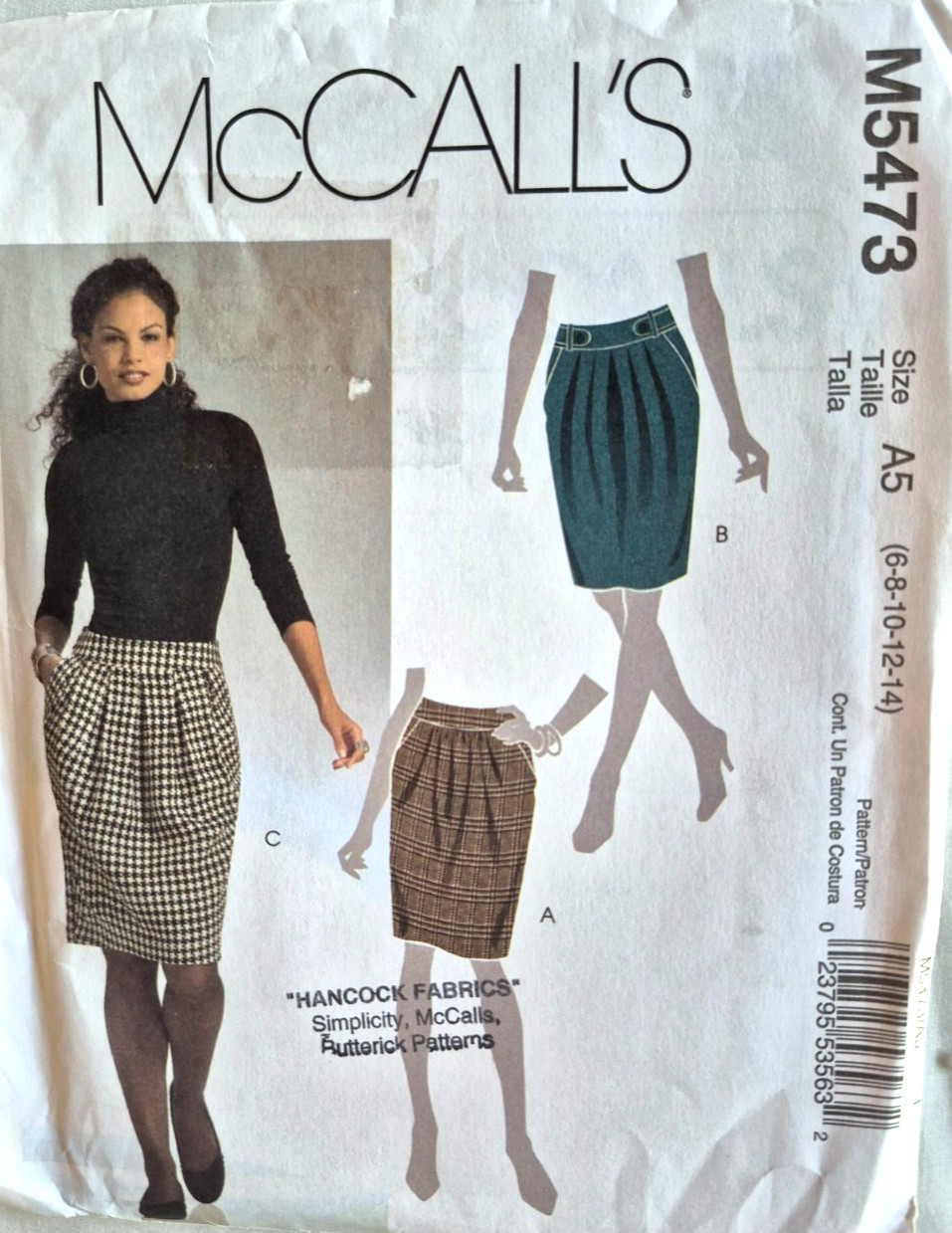 MCCALLS PATTERN 5473  SKIRTS   MISSES SIZES  6 8 10 12 14  UNCUT  FF