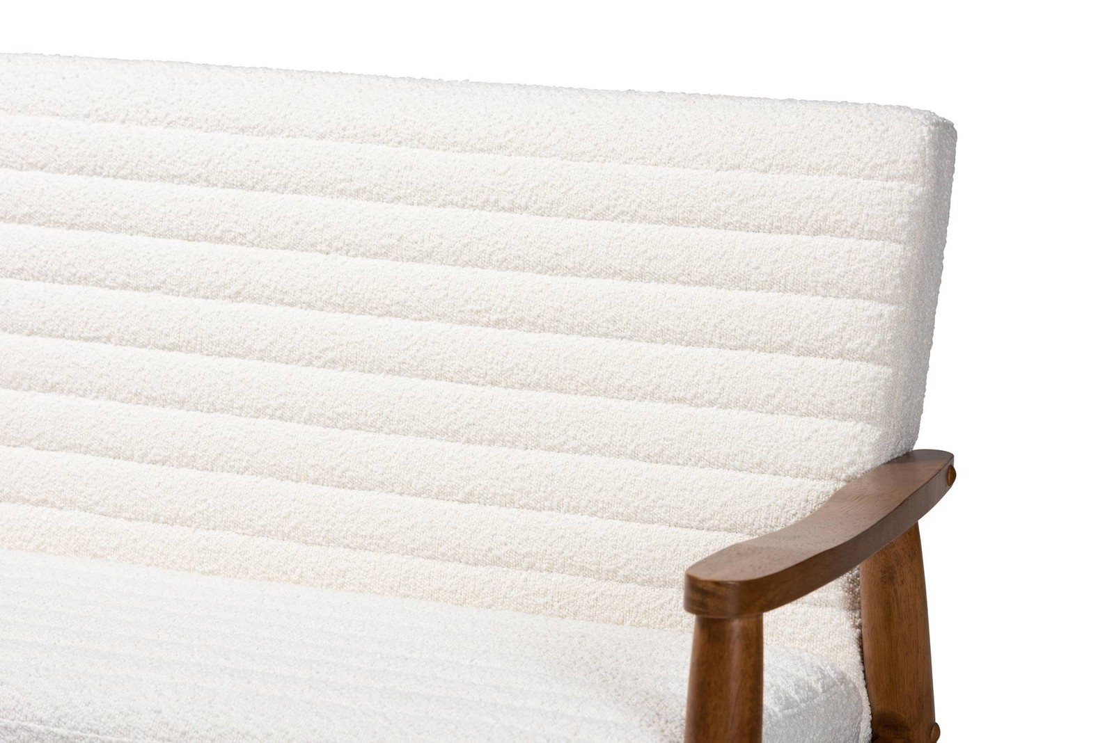 Baxton Studio Stratton 49 1/2"W Cream Tufted Fabric Loveseat