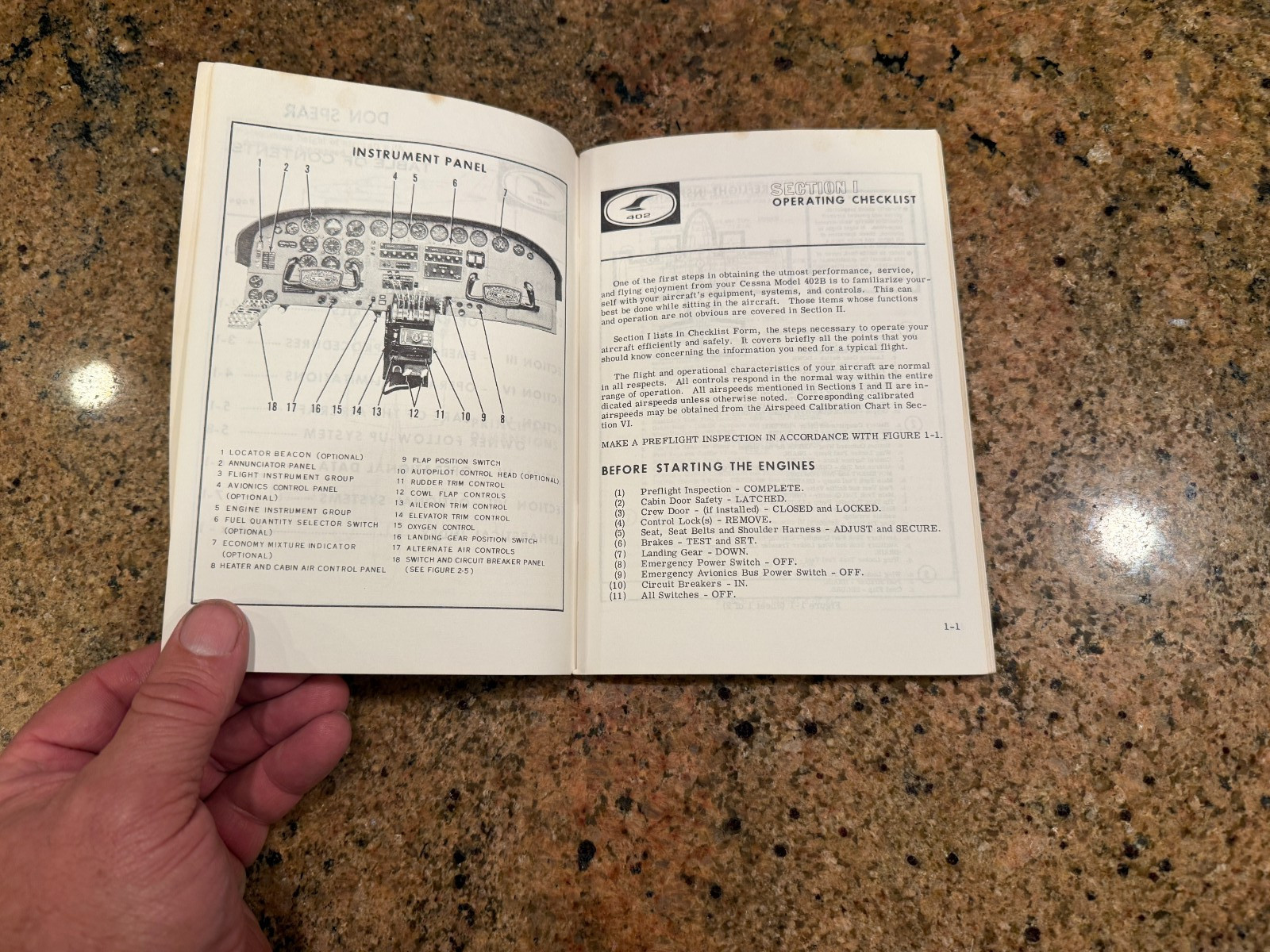 Cessna Model 402B Business Liner Utililiner 1984 Owners Manual Aircraft Aviation