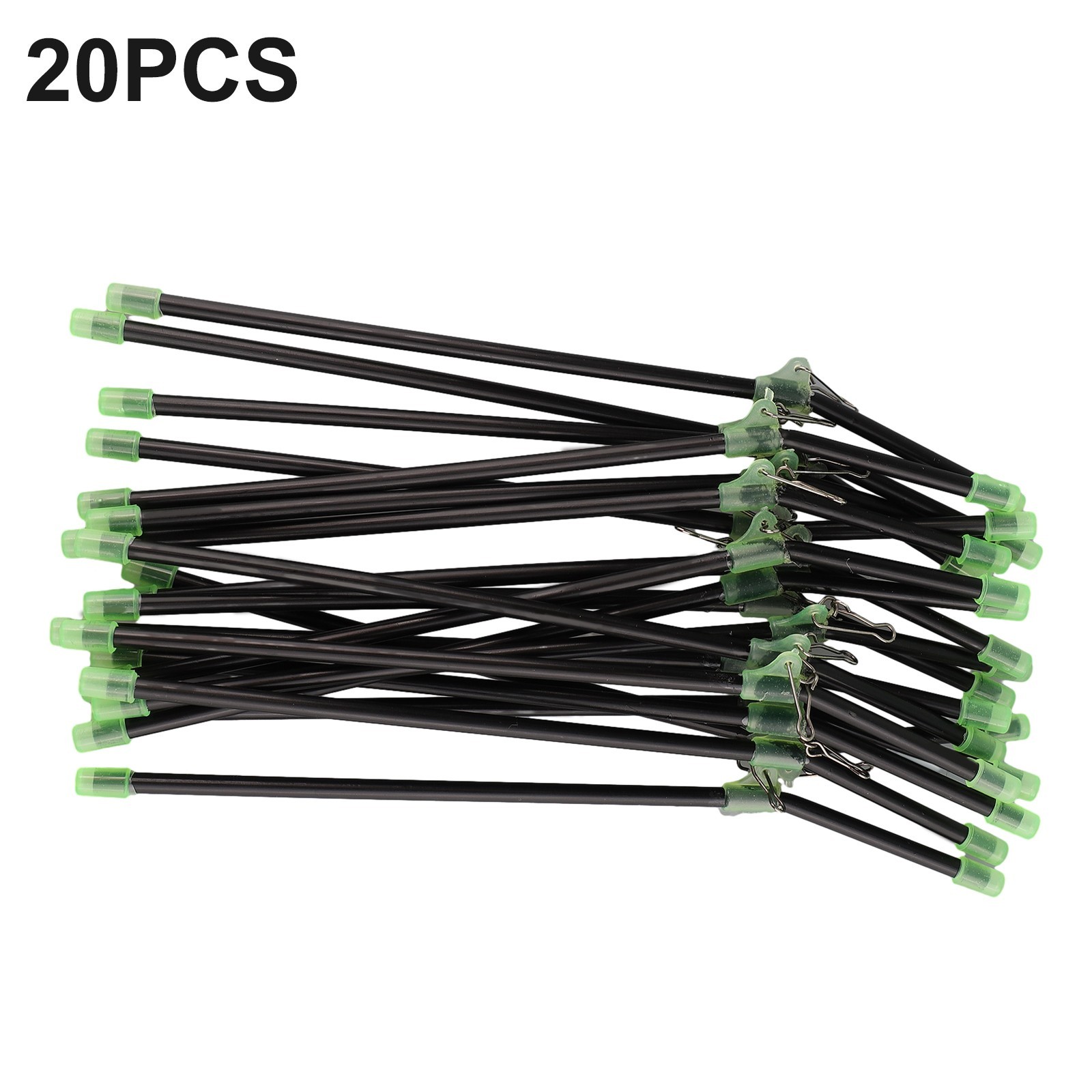20x Coarse Sea Fishing Anti-Tangle Feeder Boom With Snaps Black 200x4.5mm
