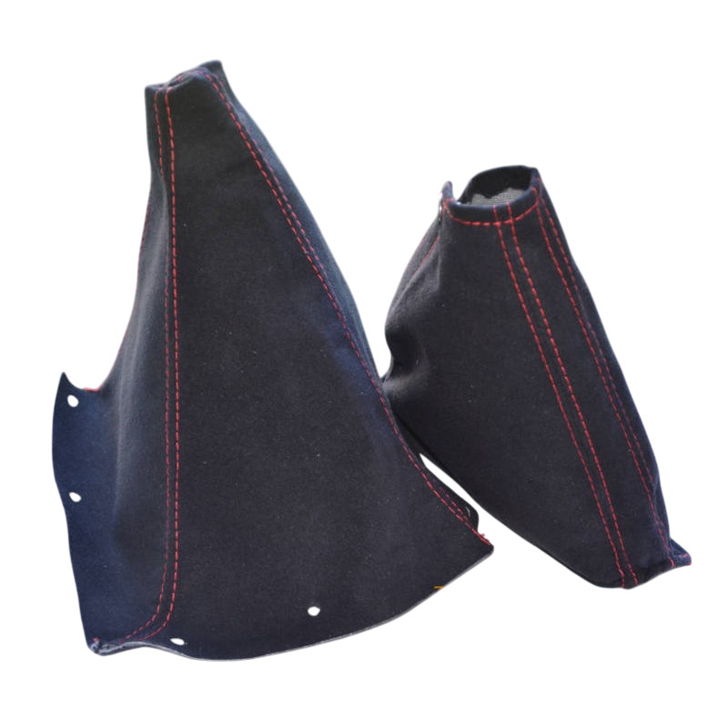 Gear & Handbrake Boot For Nissan Skyline R33 1993-1999 PU Suede Red Stitching