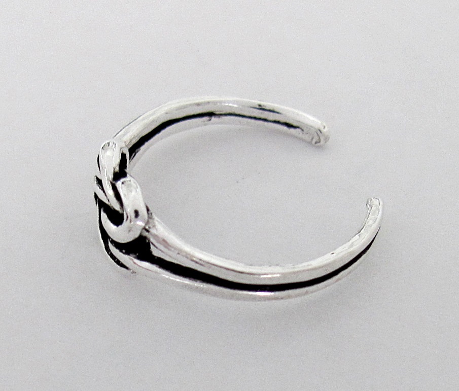 Sterling Silver love knot adjustable toe ring