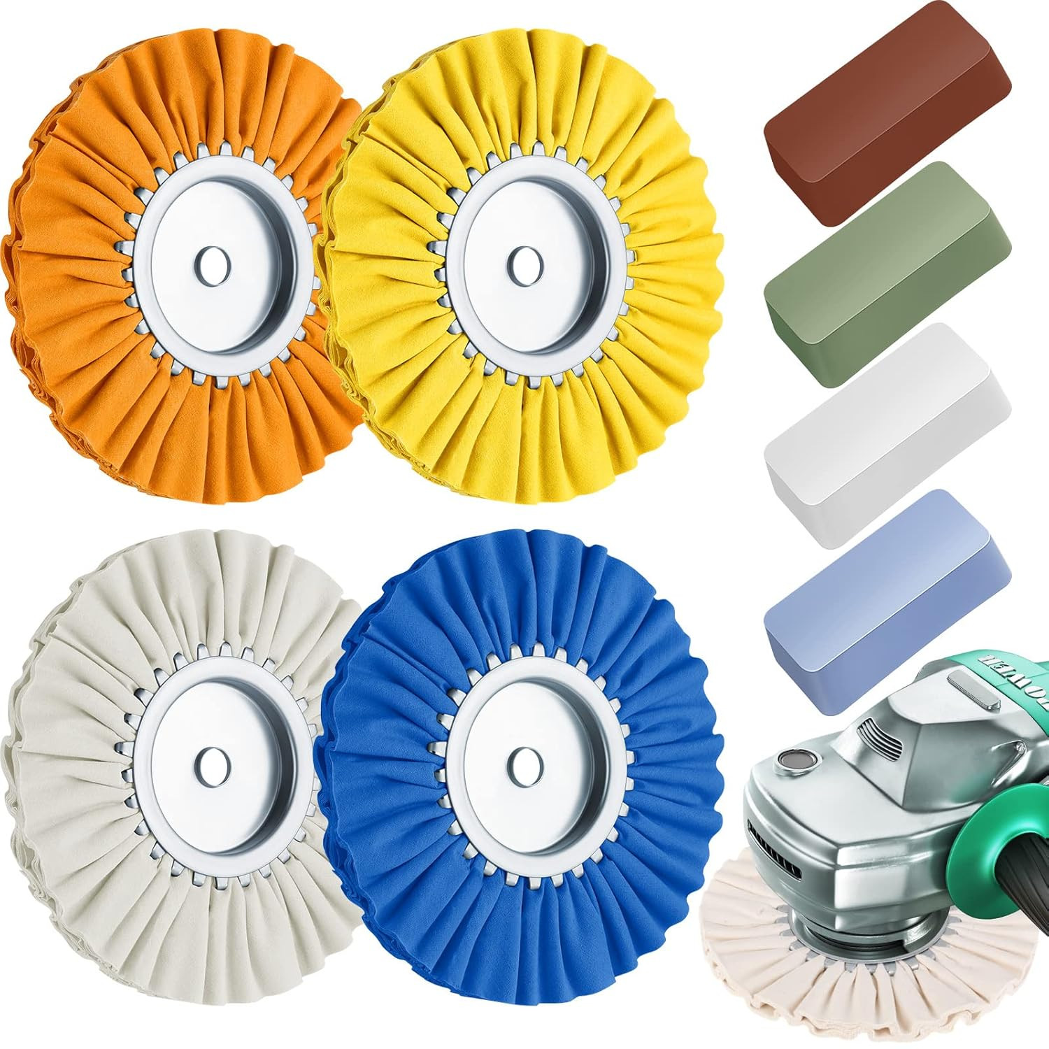 8 Inch Airway Buffing Wheels Aluminum Wheel Polishing Kit in Diameter 5/8 Inch A