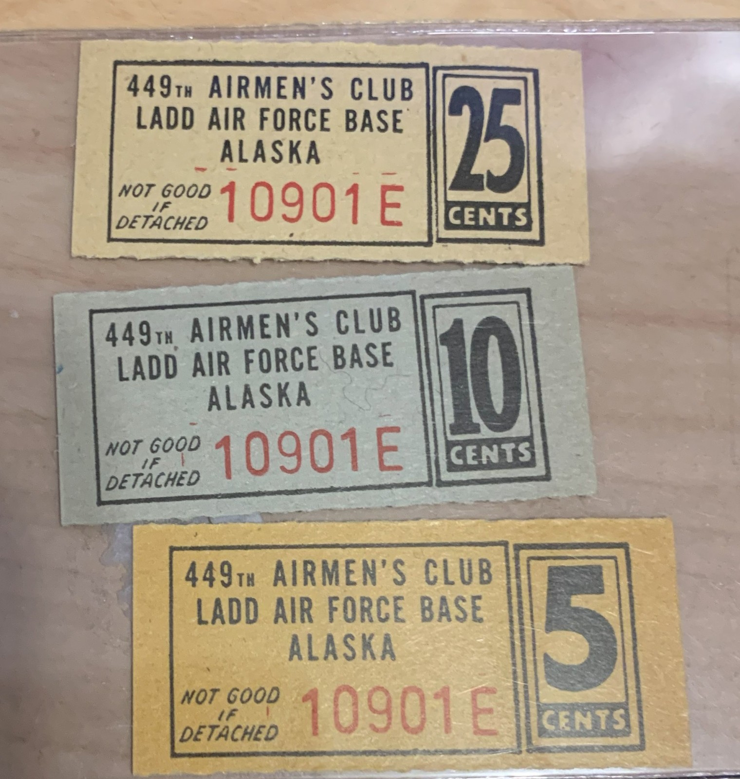 MILITARY LOT TRADE TOKEN CHIT LADD AFB ALASKA AIRMENS CLUB