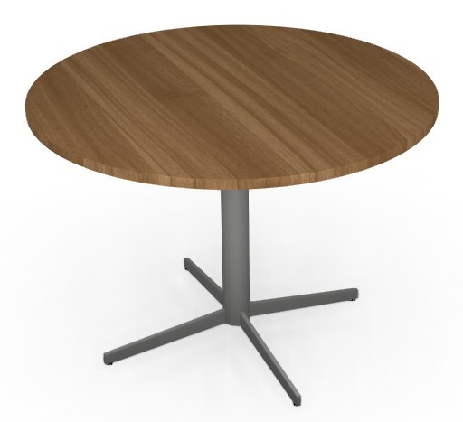 OTG 42" Round Cafe Restaurant Breakroom Table Autumn Walnut Finish Tungsten Base