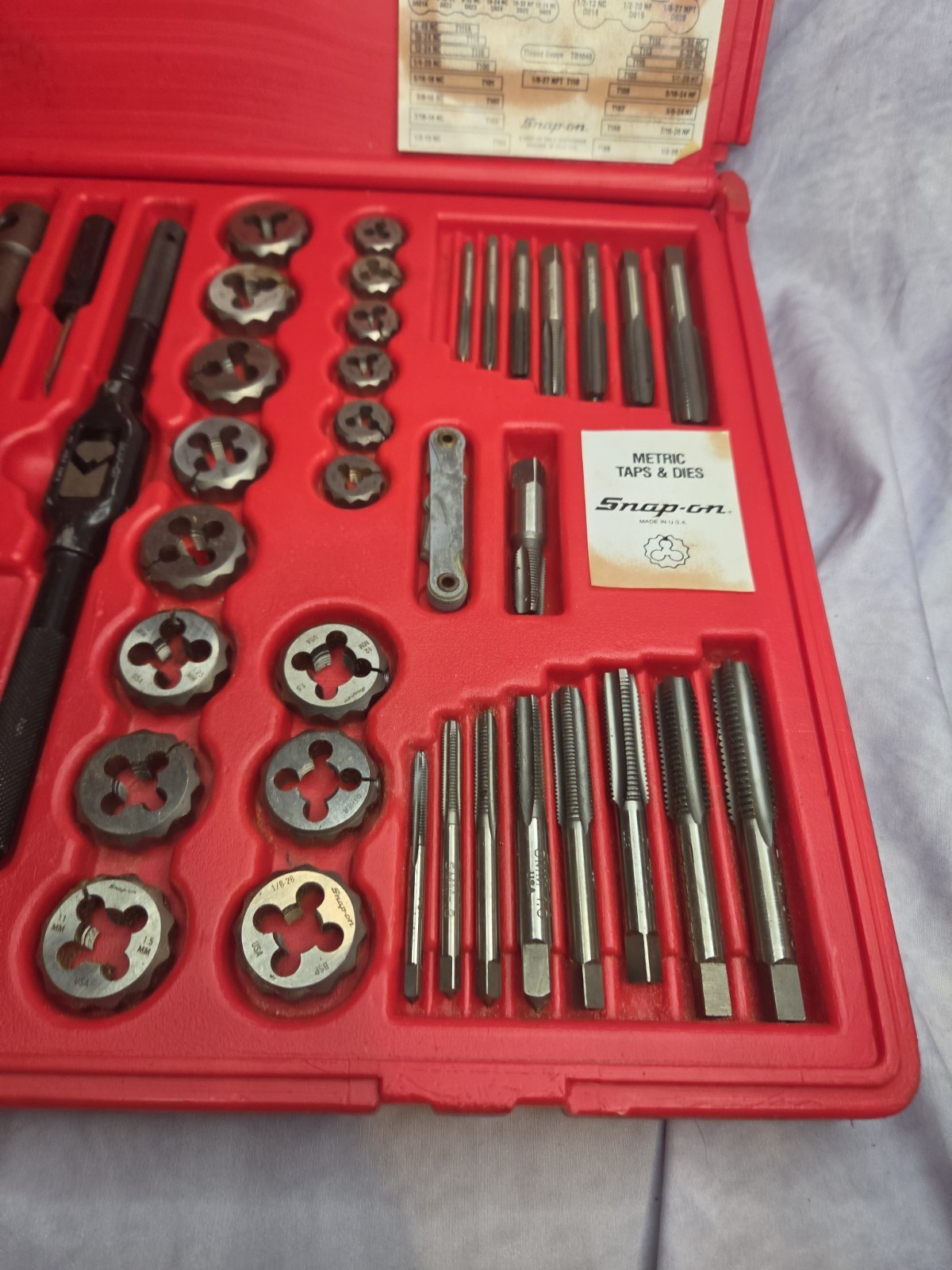 Nice Snap On TDTDM500A 76 Piece Tap & Die Set (Missing One Die )