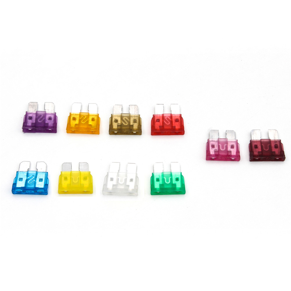 100pcs 3-40A 10-Size Standard Middle Piece Automotive Fuses Assortment Universal