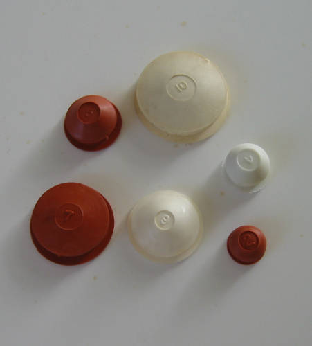 TERRA COTTA Piggy Bank Rubber Stoppers (2) 1 1/4" hole (Made in USA)