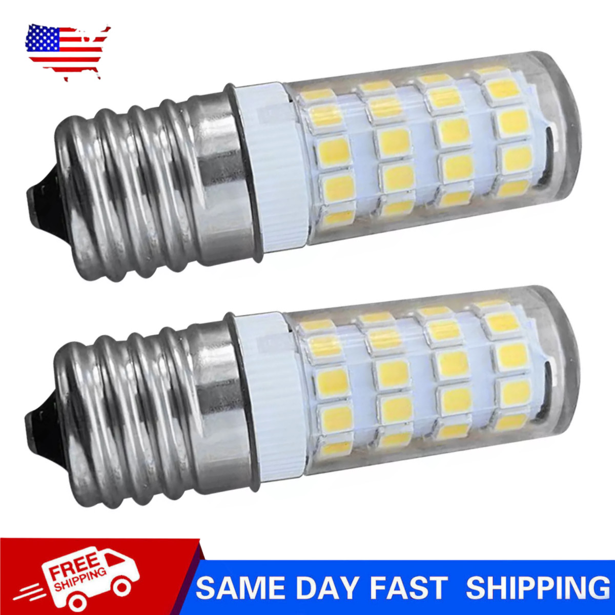 2Pcs LED Freezer Light Bulb 3W Replacement For KEI D28X Kel 2816X Refrigerator