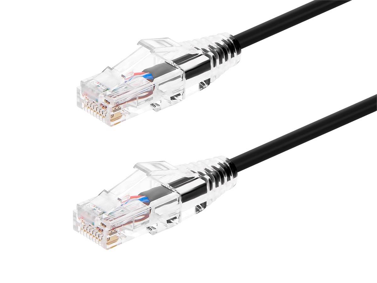 Monoprice Cat6 Ethernet Patch Cable - 1 feet - Black | Snagless RJ45 Stranded