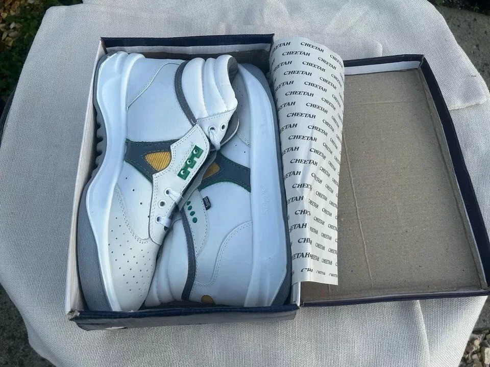 Servis Cheetah High Top Trainers White Yellow Green Shoes Afghani Tali Style OG