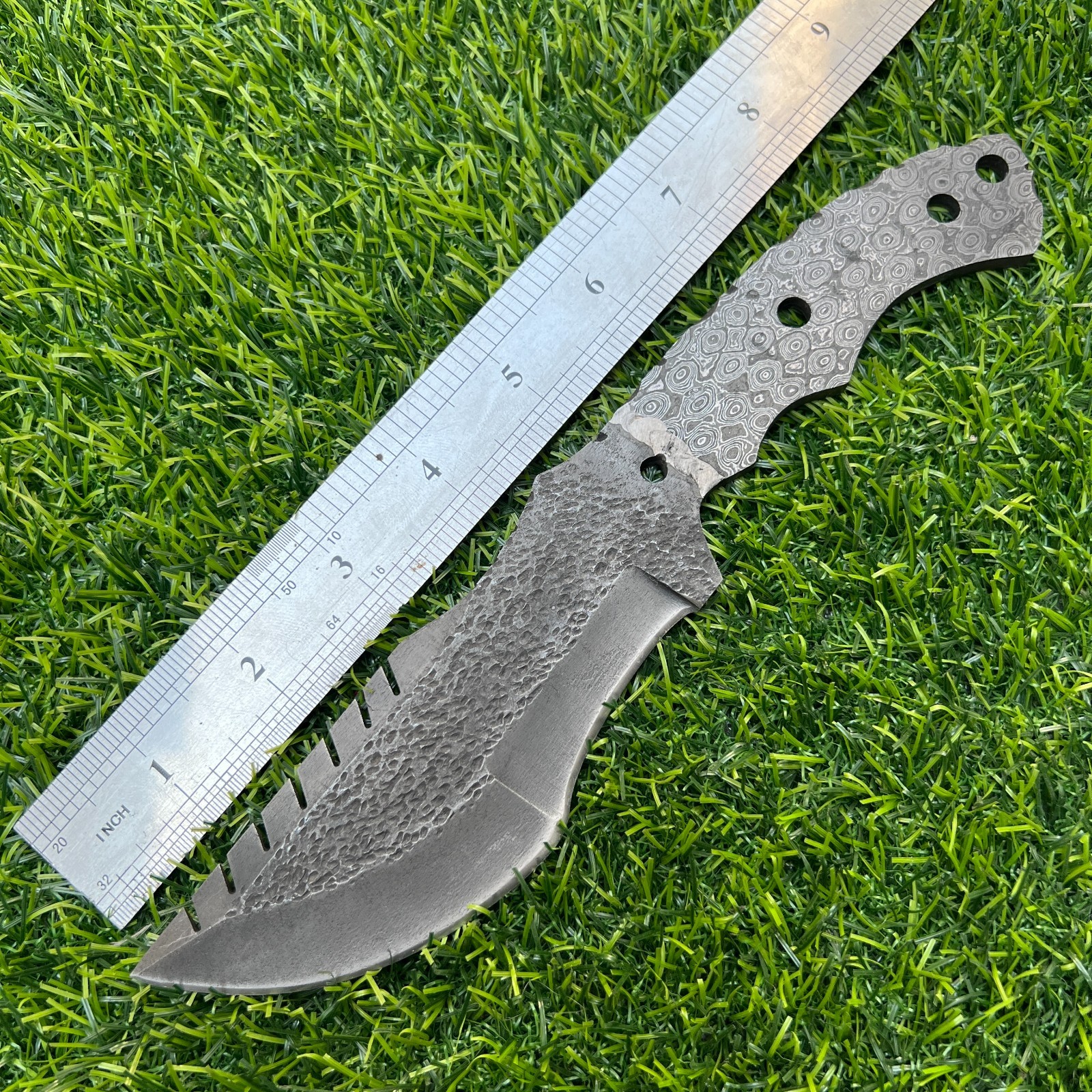 10''Handmade Damascus Steel Hunting Knifemaking Sharp Tracker Blank Blade Knife