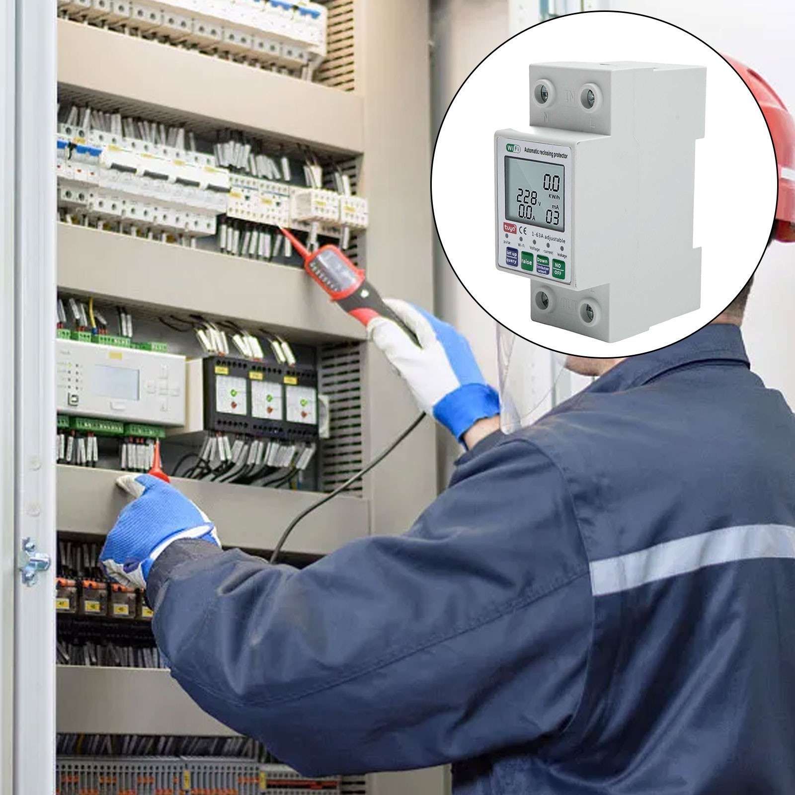 For Tuya Smart for reset Protector Switch for current Breaker Meter AC80-300V