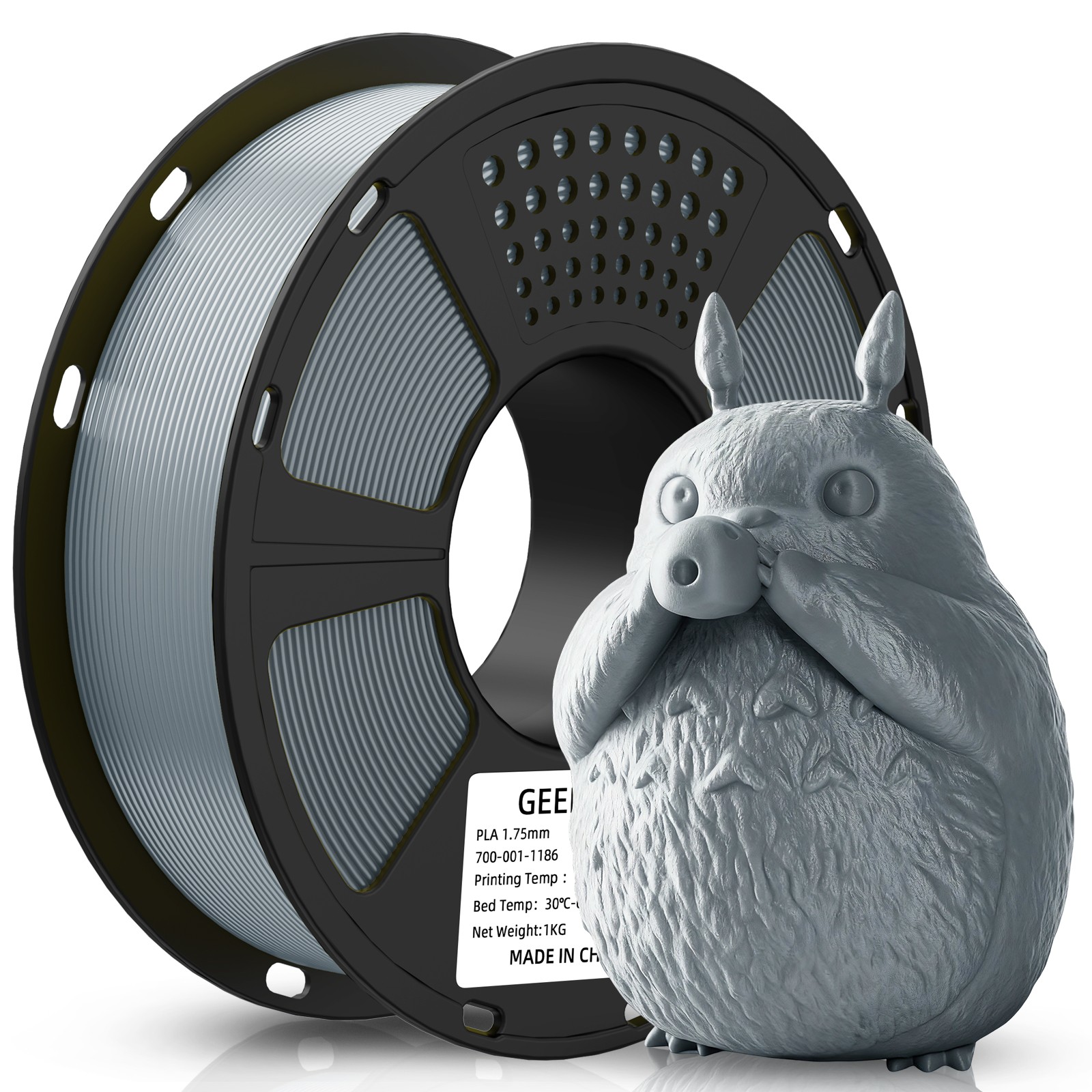 Geeetech PLA Filament 1kg/roll 1.75mm Grey High Strength Filament For 3D Printer