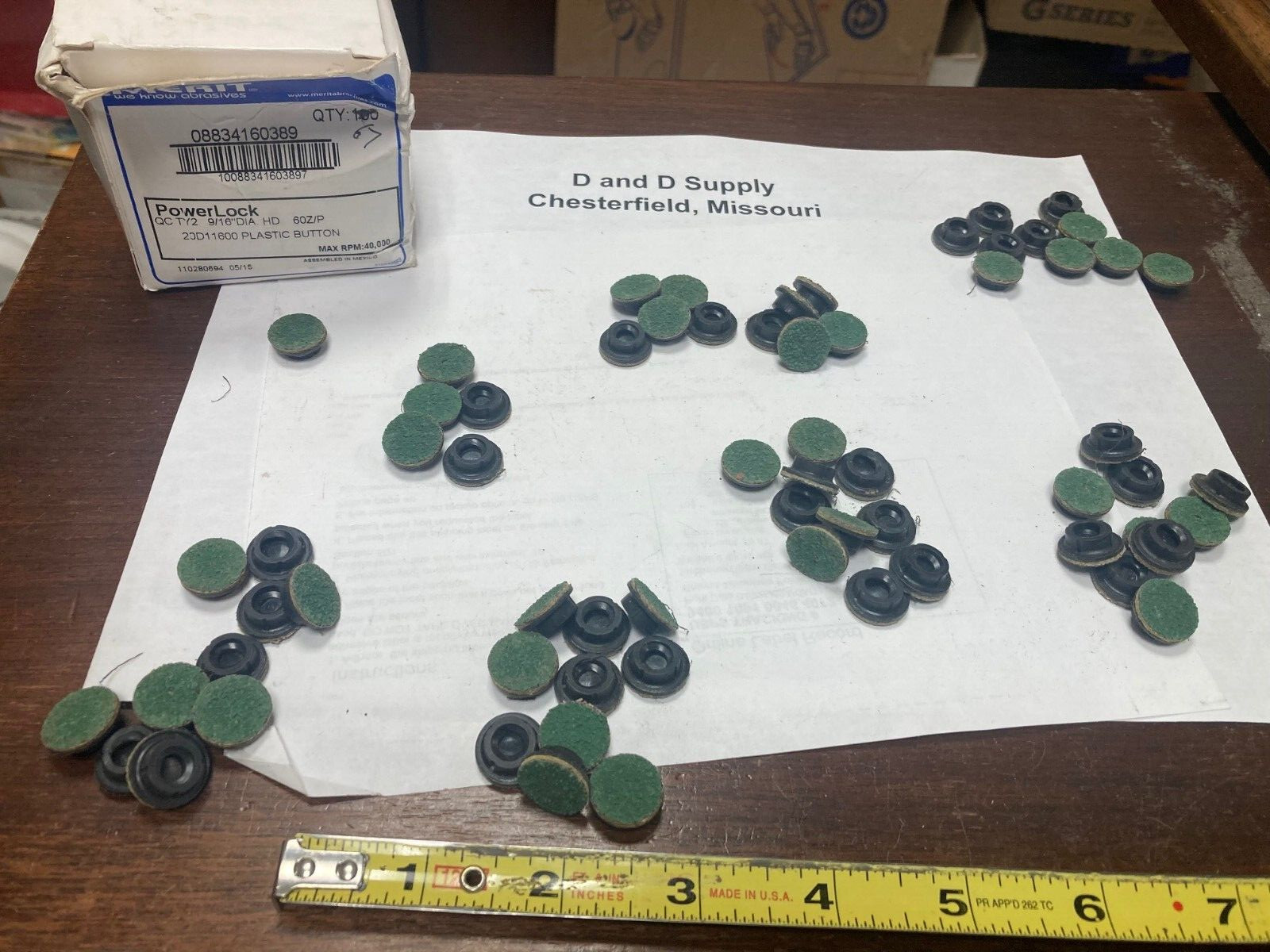 Lot of 66, Merit PowerLock, QC TY2, 9/16" DIA, Plastic Buttons, 60Z/P