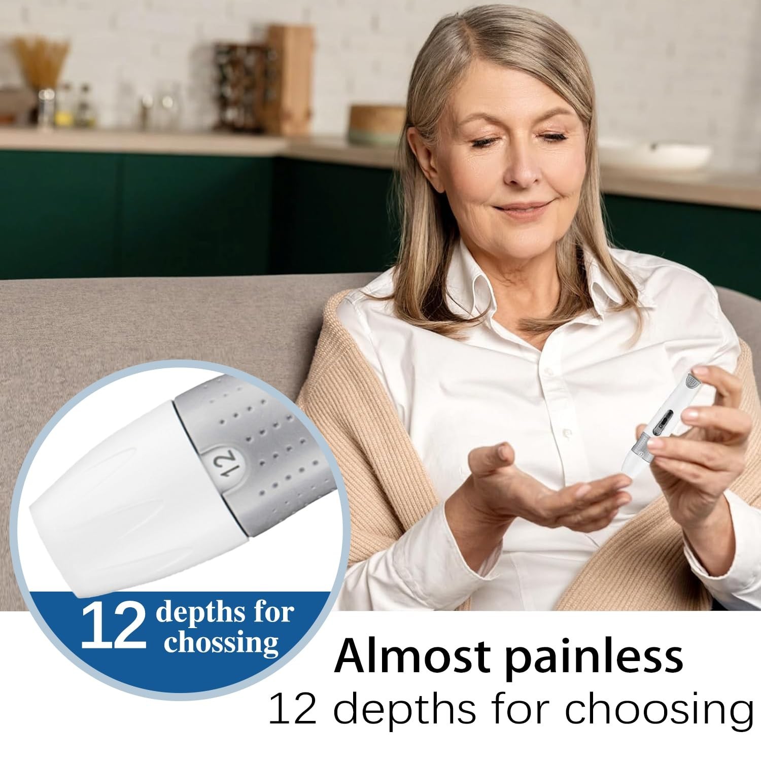Efficient Diabetes Lancing Device Pen - 12 Depth Settings for Personalized Care