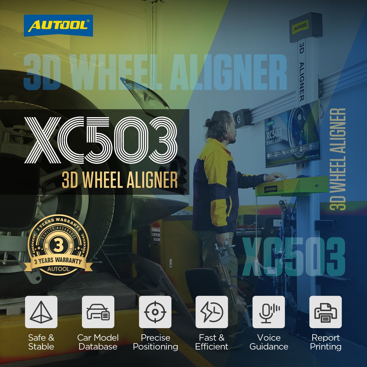3D Wheel Alignment Machine Remote Control Tire Aligner System Alignment Tool