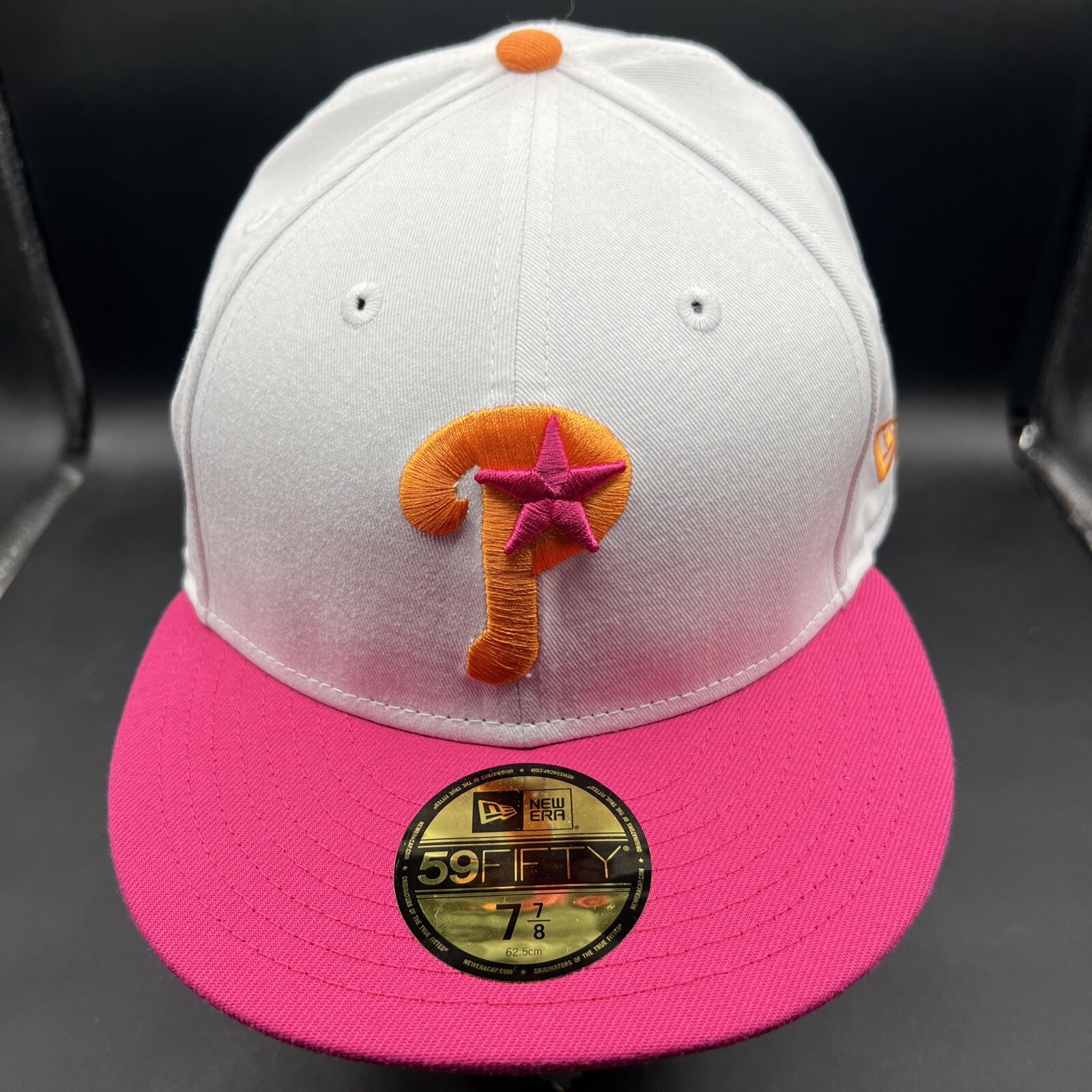 New Era Philadelphia Phillies White/Pink Veterans Stadium 59FIFTY Fitted 7-7/8