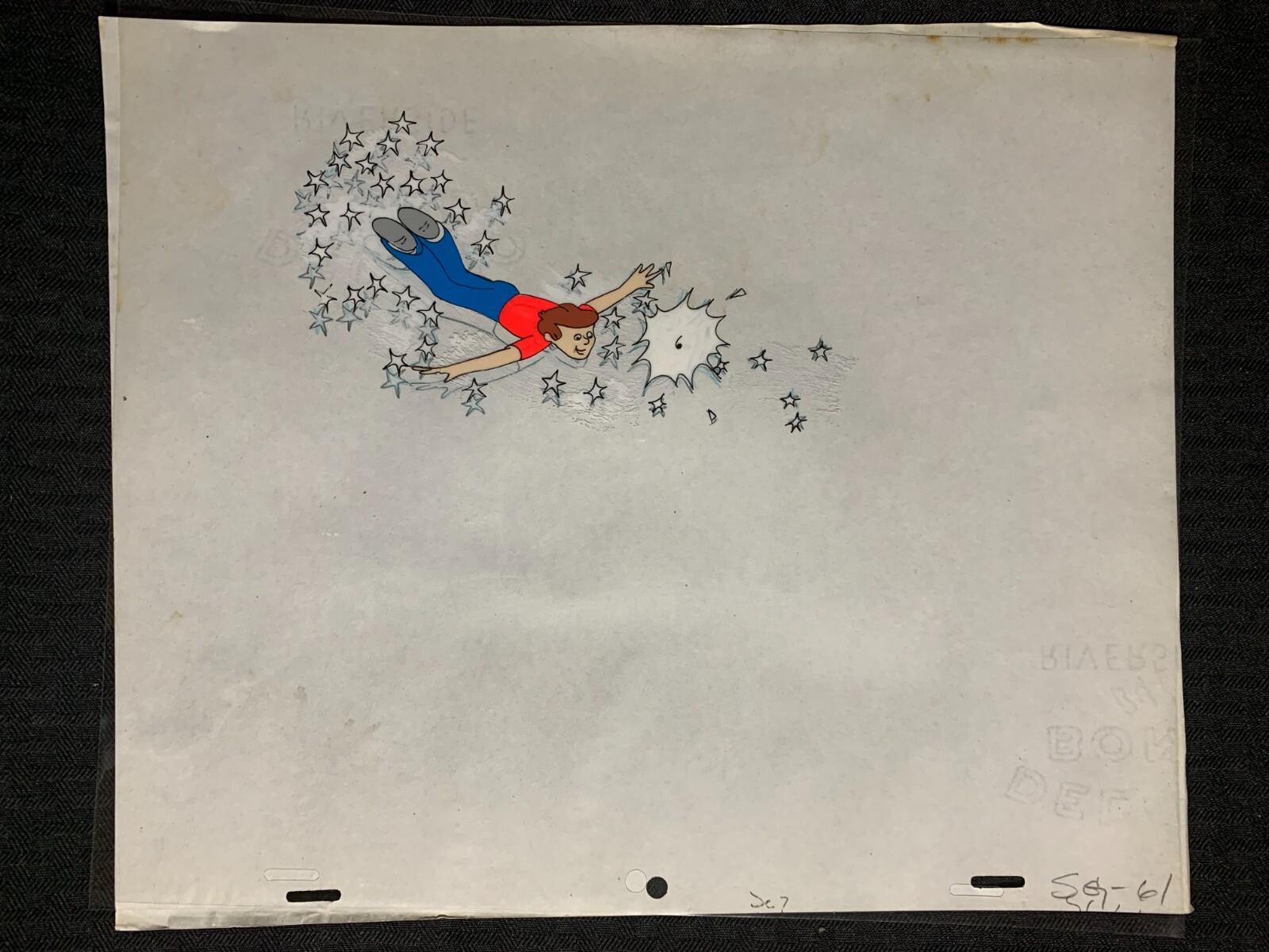 1970's? GENO'S COMMERCIAL 12.5x10.5" Animation Cel - Gino with Stars SC7 SG-61