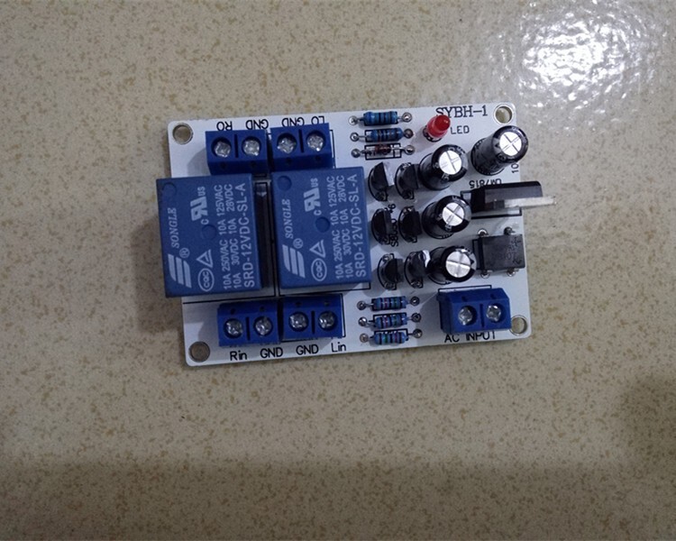 Dual Relay AC 15-24V Speaker Protection Board 10A Finished Board for Amplifier