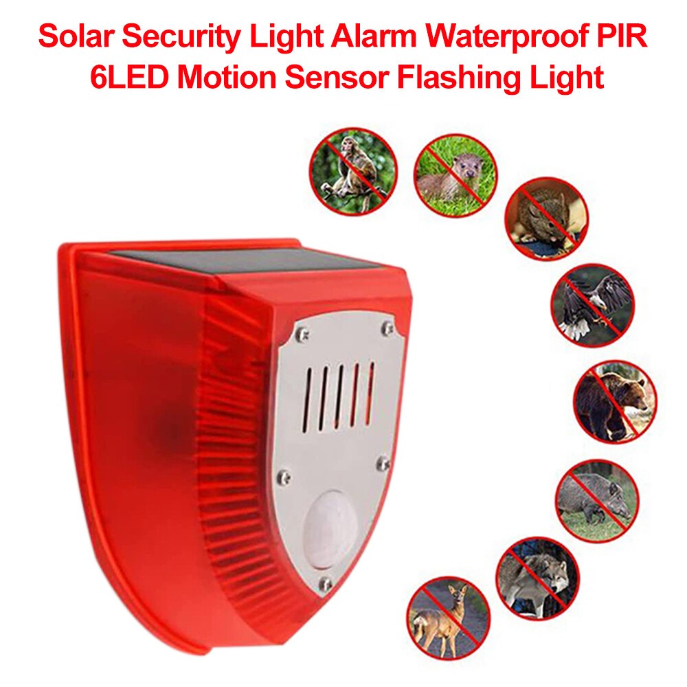 Solar Animal Repeller Light with Alarm & Motion Sensor Outdoor