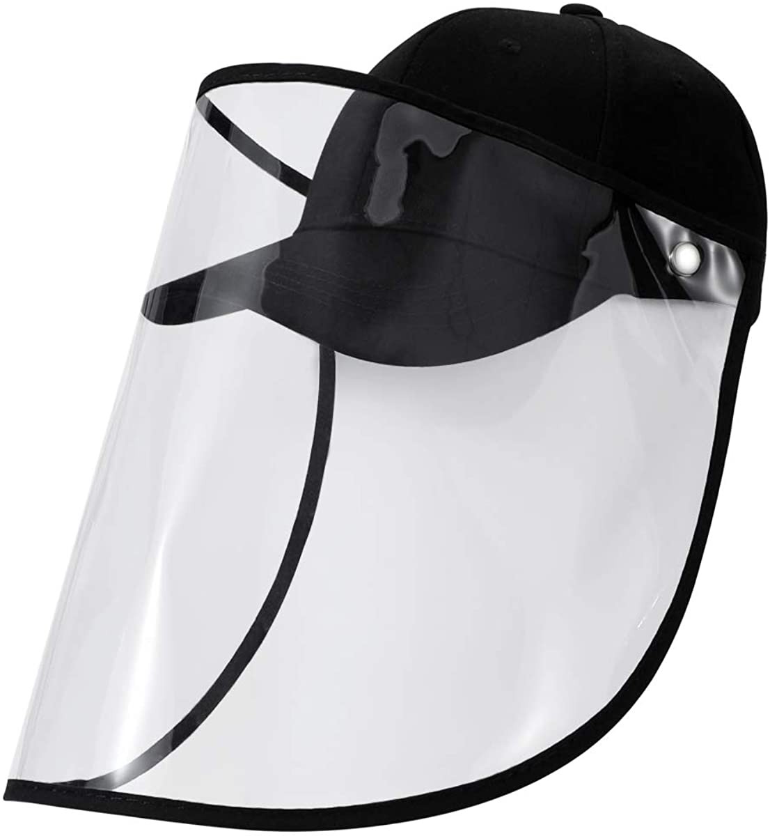Kids Baseball Cap With Removable Face Shield - Black