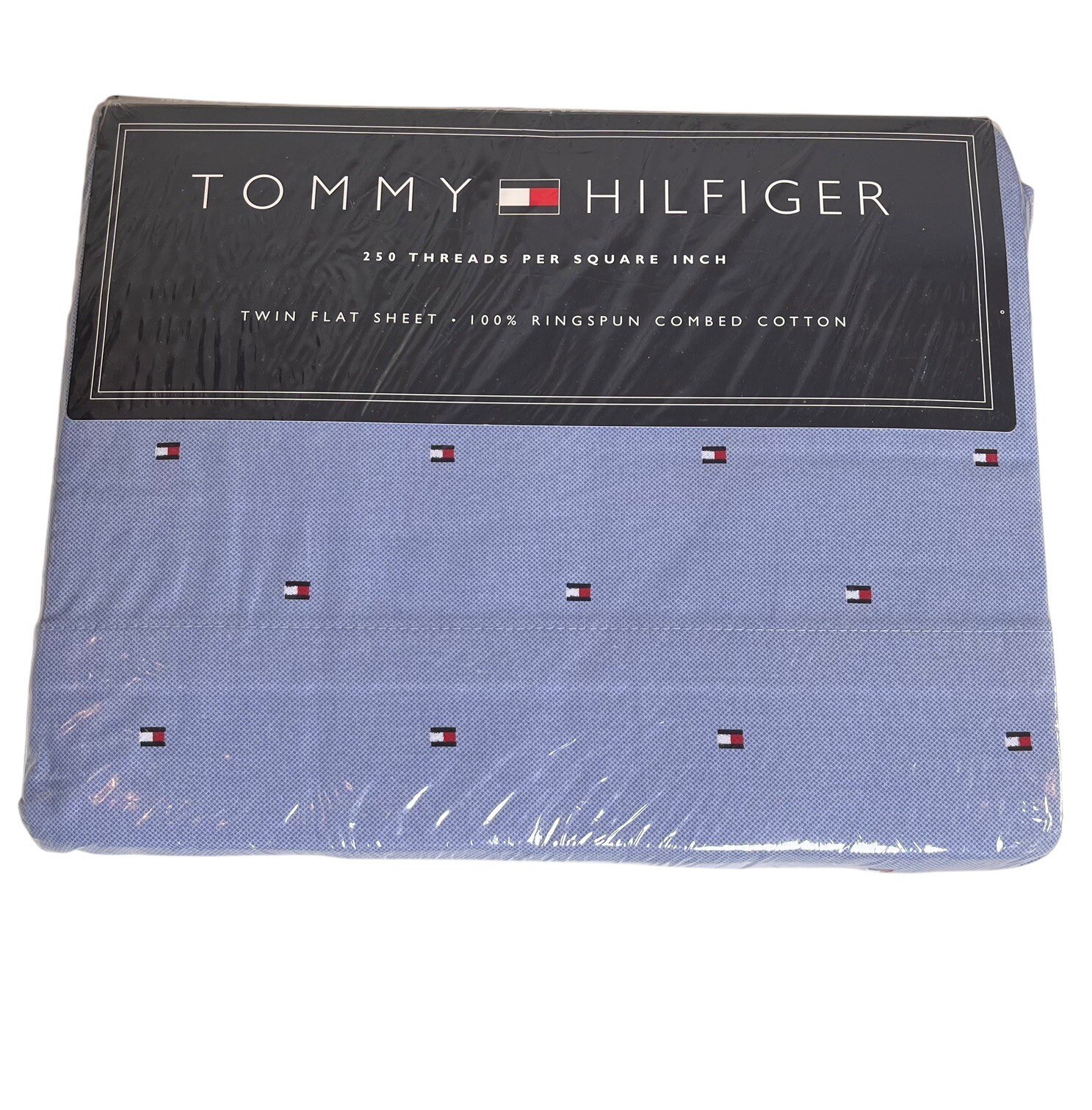 Vintage Tommy Hilfiger Floating Flags Twin Flat Bed Sheet 100% Cotton New