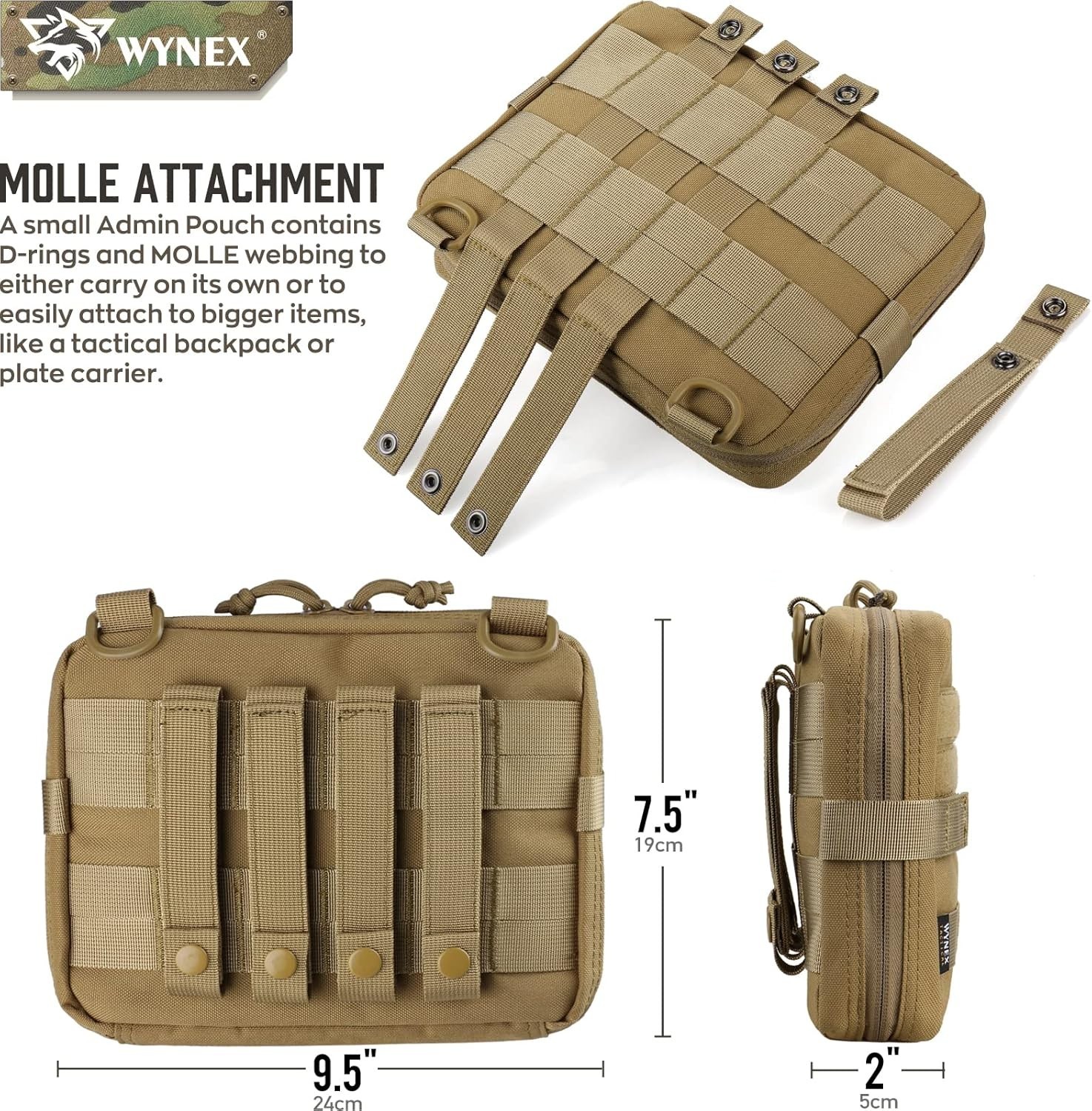 Tactical Admin Molle Pouch, Medical EDC EMT Utility Bag Shell Design Attachme...