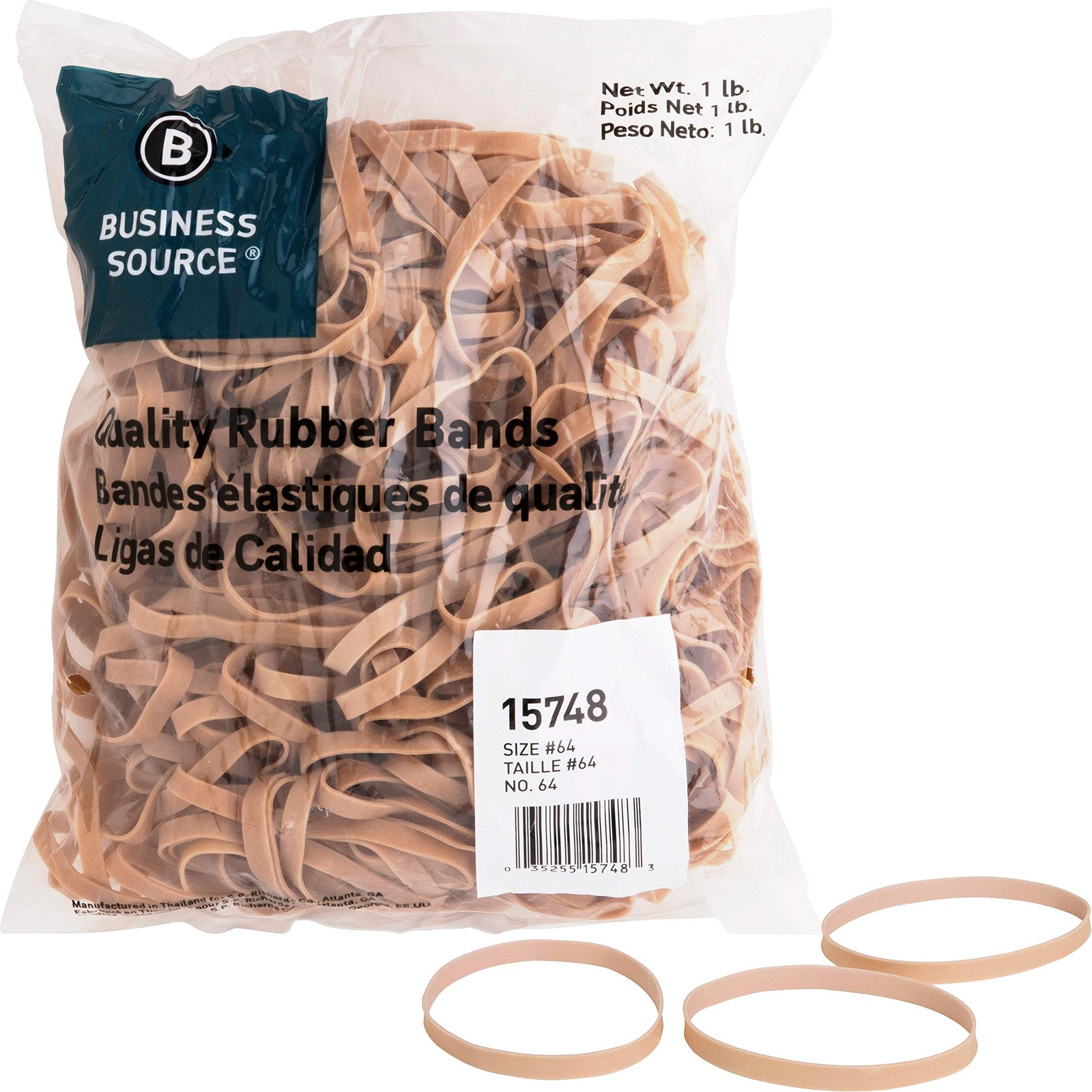 Business Source Quality Rubber Bands Size 64, Crepe