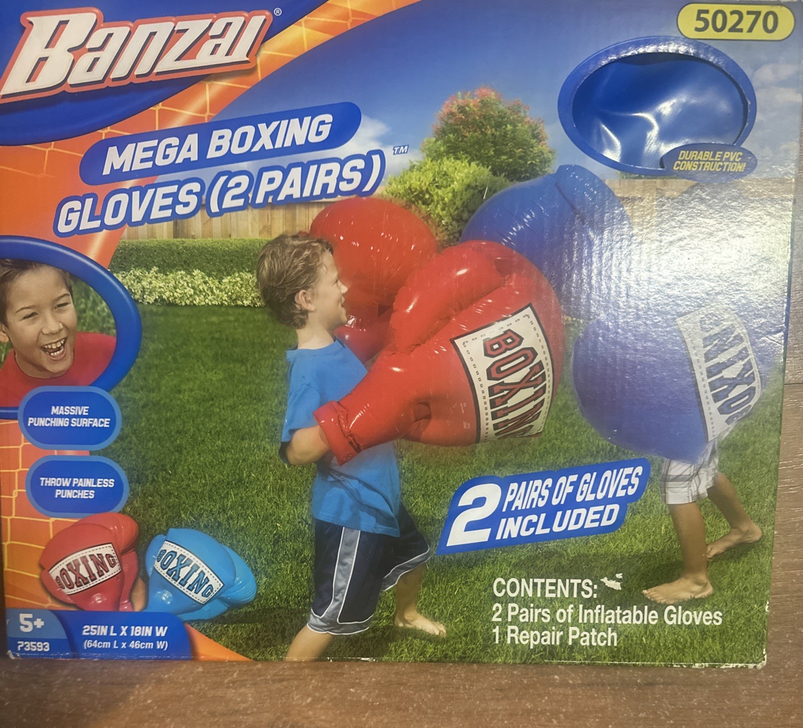 Banzai Mega Inflatable Boxing Gloves (2 Pairs- Red/Blue) NEW!