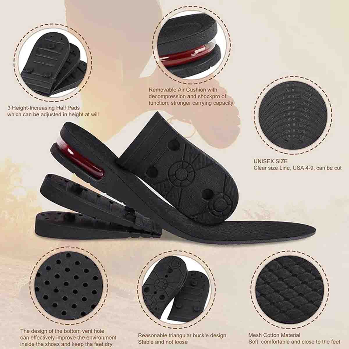 Soft comfortable heightening insole, men's insole women's insole heightened 7cm