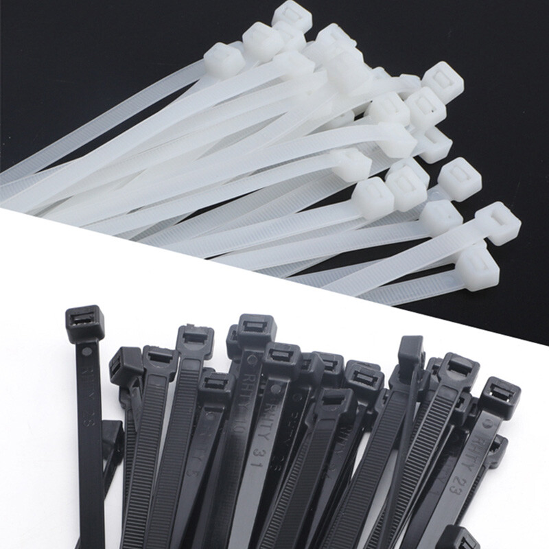 2.5mm Width Nylon Plastic Cable Ties Zip Tie Wraps Strong All Sizes White/Black