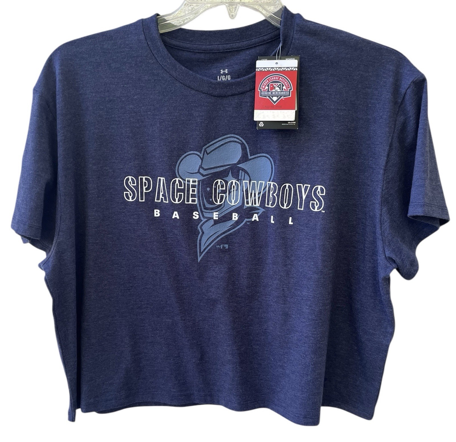 Under Armour Space Cowboys Corked Bat All Day T-shirt Women’s Large Blue New