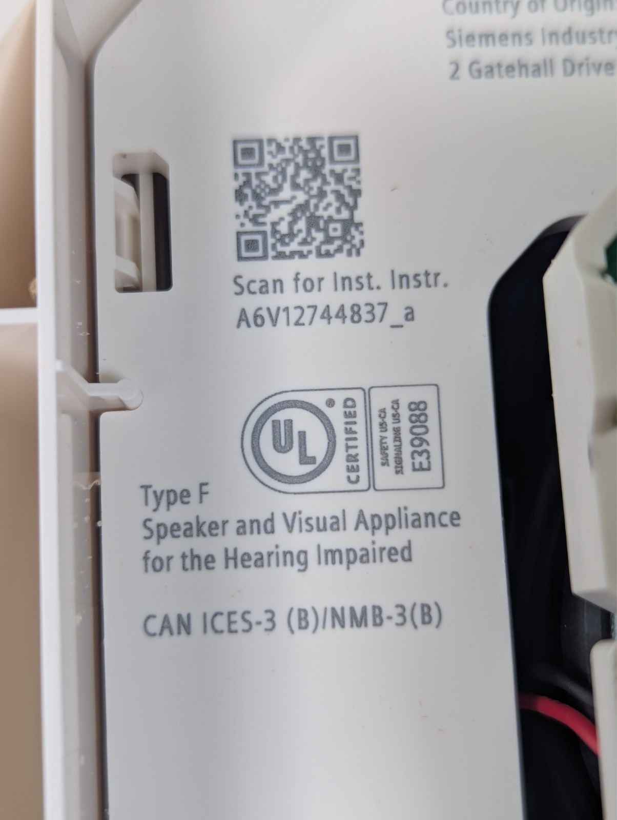 Siemens SC-ST-CW-F Fire Alarm
