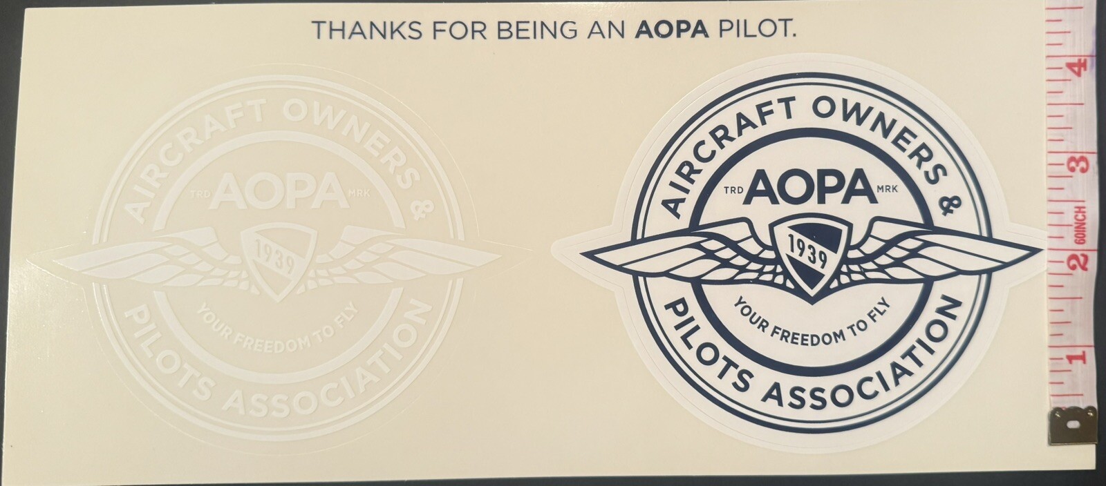 2 Aircraft Owners & Pilots Association AOPA Decals/Stickers Large Size