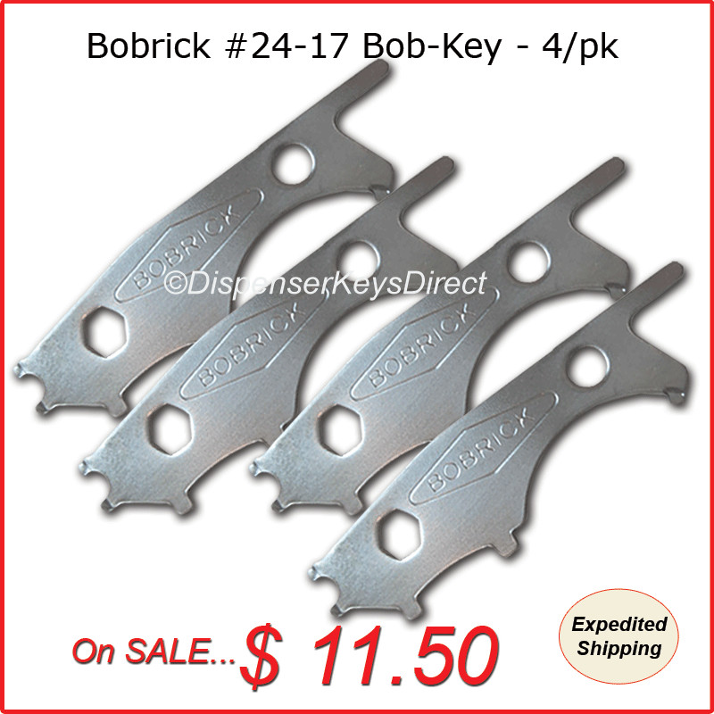 Bobrick "Bob-Key" #24-17 for Liquid Soap Disp. & Toilet Tissue Spindles -(4/pk.)