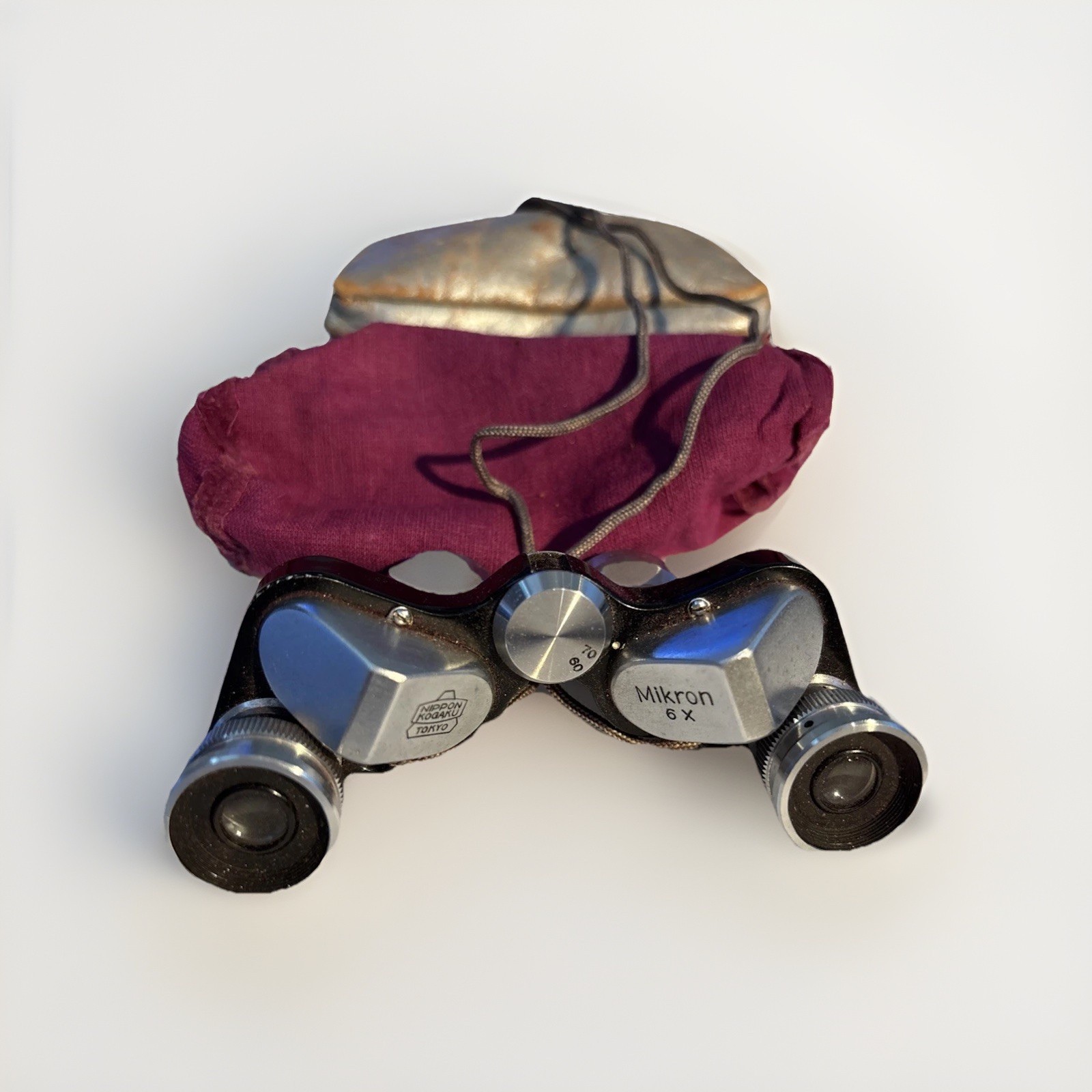 Vintage Mikron 6 X Binoculars Nippon Kogaku Tokyo Prismatic Opera w/ Case Japan
