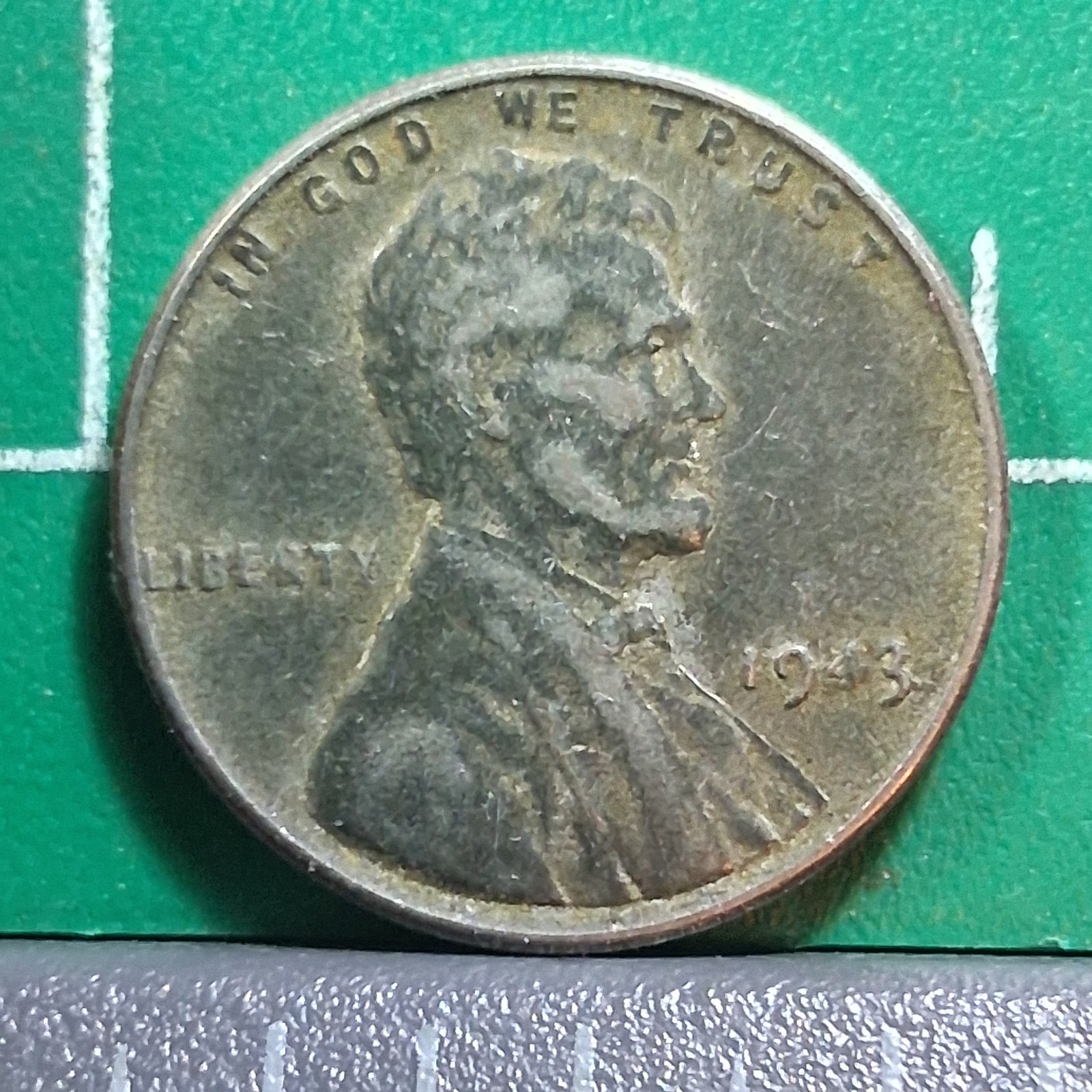 1943 United States USA Abraham Lincoln Wheat Penny 1 Cent Steel Coin