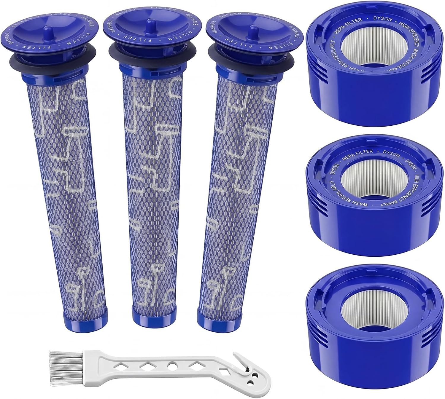6 Pack Vacuum Filter Replacement Kit for Dyson V7, V8 Animal and V8 Absolute Cor
