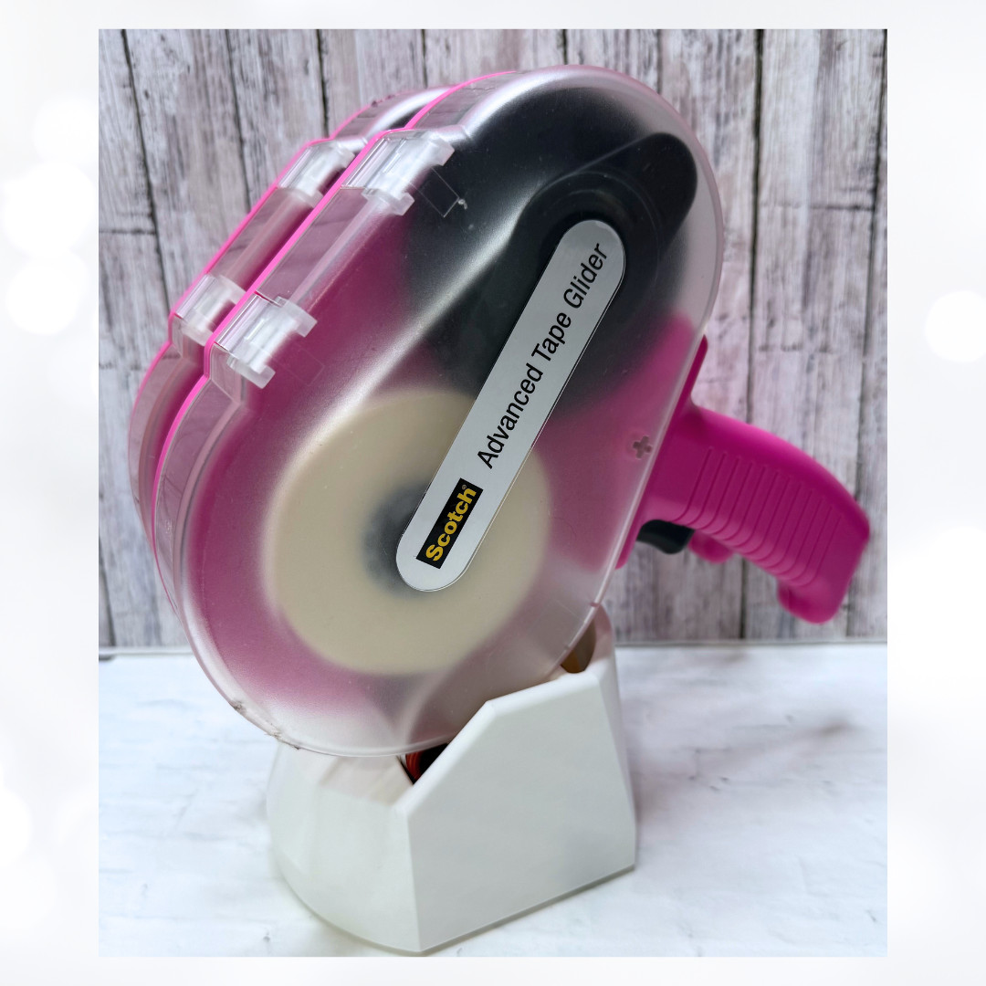 Double ATG Tape Gun Holder + Refill Stand Organizer 3D Printed WHITE
