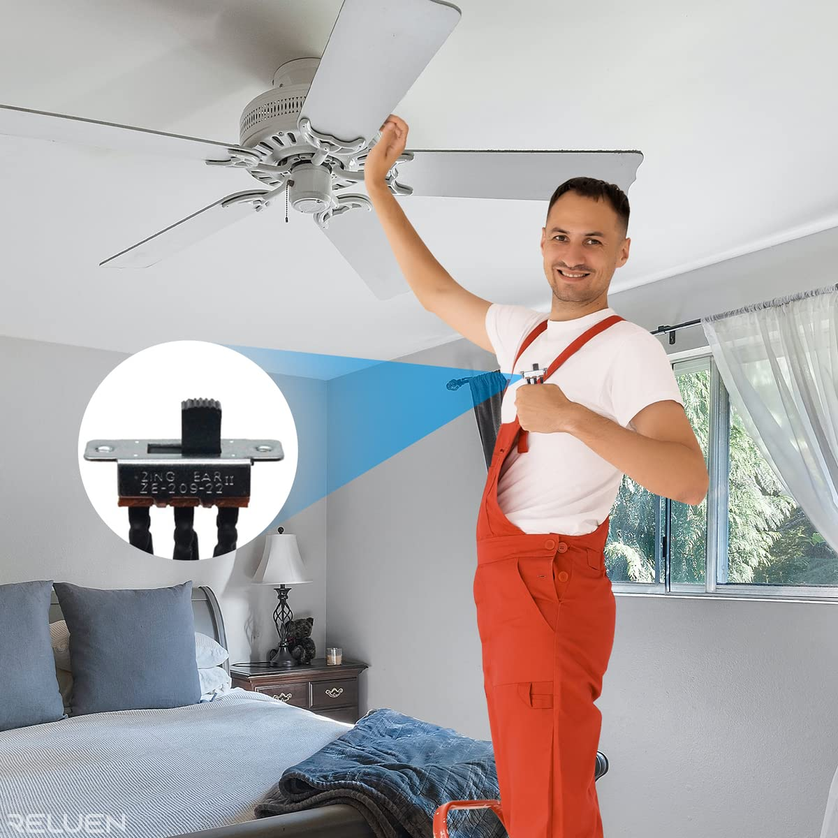Ceiling Fan Reverse Direction Slide Switch 6 Pin Ze-209-22 Sl13B Well